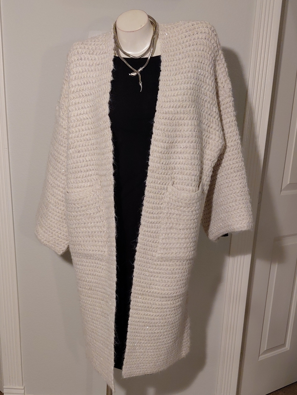 Cozy Open-Front Oatmeal Knit Cardigan